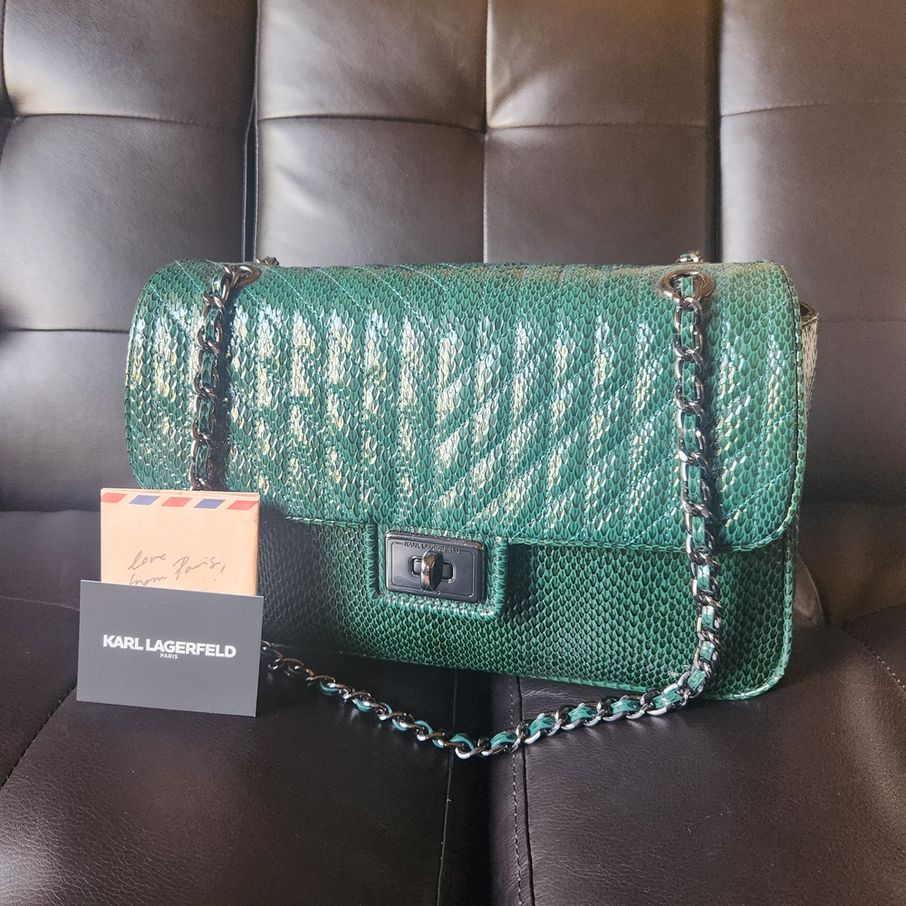 Karl Lagerfeld Agyness Emerald Shoulder Bag
